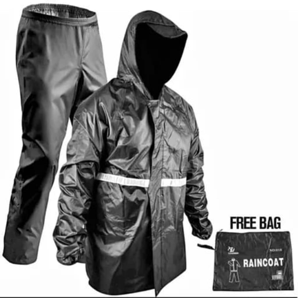 CM58 Capa de Chuva Conjunto Completo Para Motoqueiro Adulta Masculina Feminina Com Faixa de sinalizao E Capuz