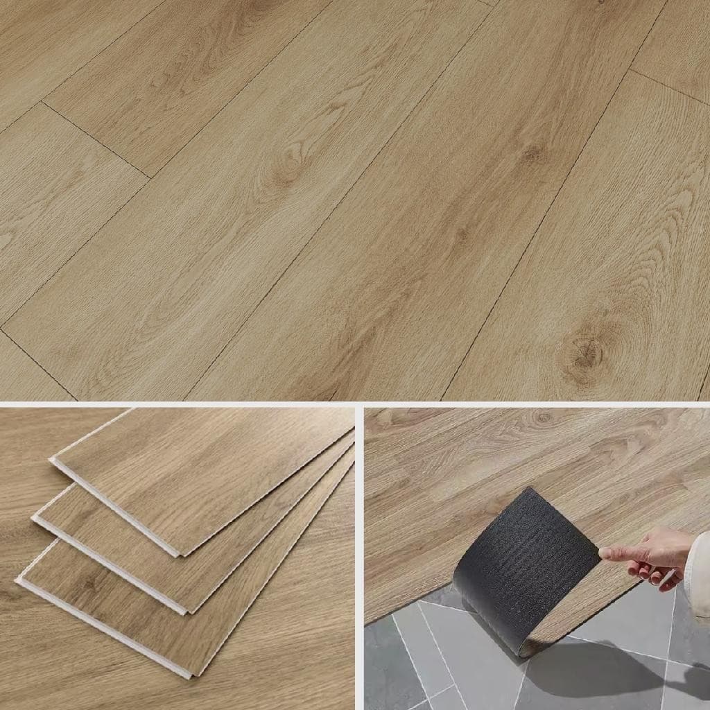 Piso Vinílico Autocolante Cor: Madeira Suave Placa Adesiva Régua Madeira Cx 5m²