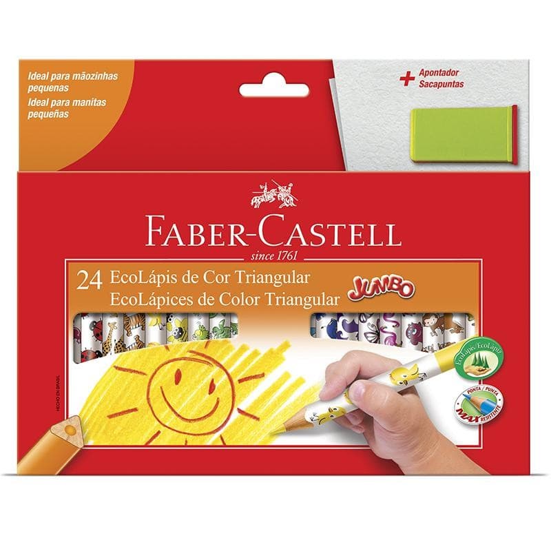 Lápis de cor 24 cores Jumbo triangular 123024AP Faber-Castell