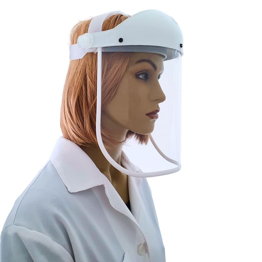 PROTETOR FACIAL FACE SHIELD RETO PRETO BRANCO VISOR TRANSPARENTE