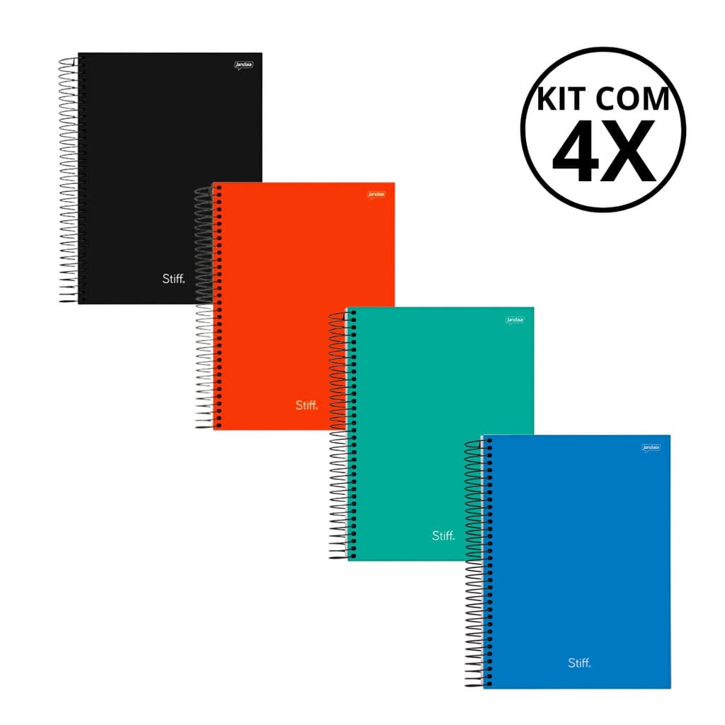 Kit Com 04 Cadernos 1 Matéria Universtario Stiff - Jandaia