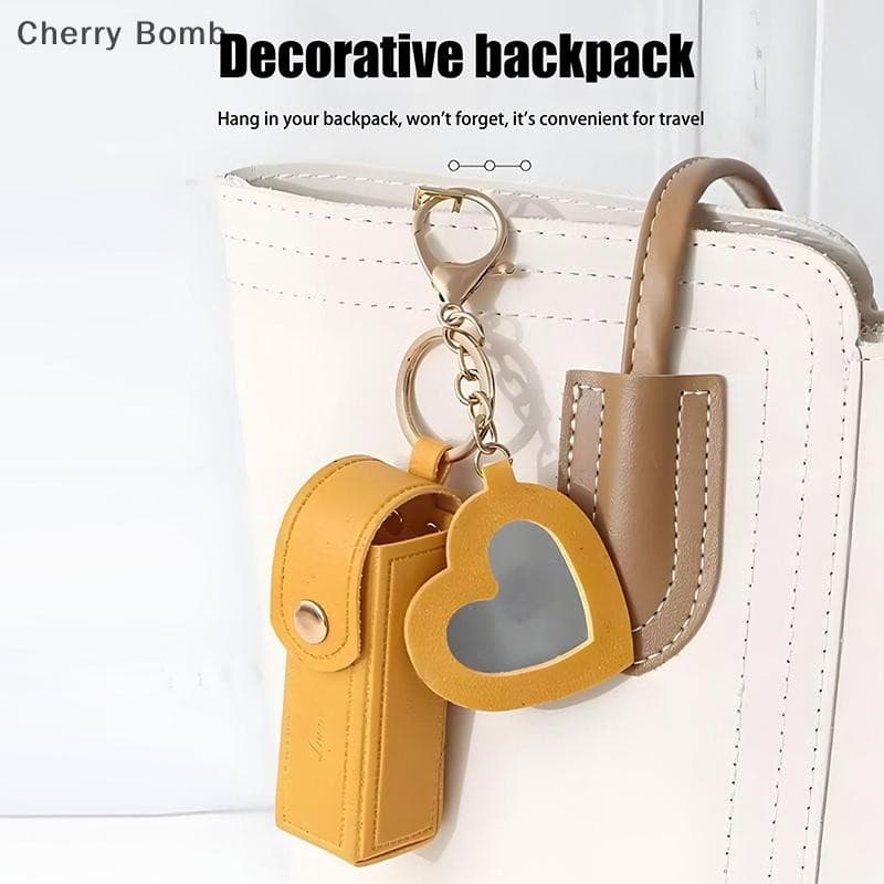 (Bomba De Cereja) Bolsas De Batom Portáteis De Cor Sólida Carteira Chaveiro Bolsa De Armazenamento Para Mulheres Batons 