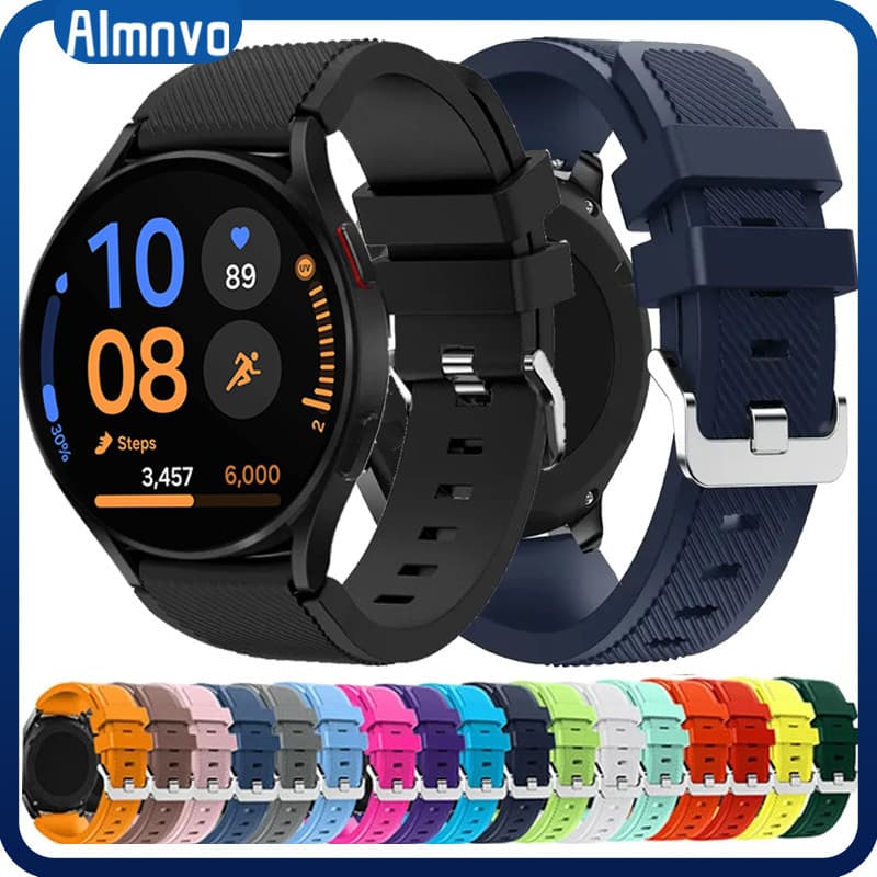 Pulseira 20mm/22mm De Silicona Relogios Smartwatch Para Samsung Galaxy Watch/Huawei GT/Amazfit Watch/Garmin/Xiaomi/Redmi