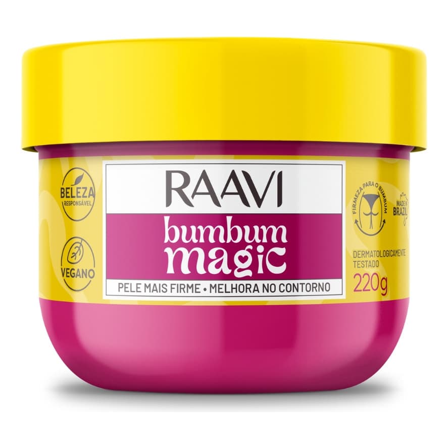Creme Firmador Bumbum Magic Raavi 220g Melhora O Contorno