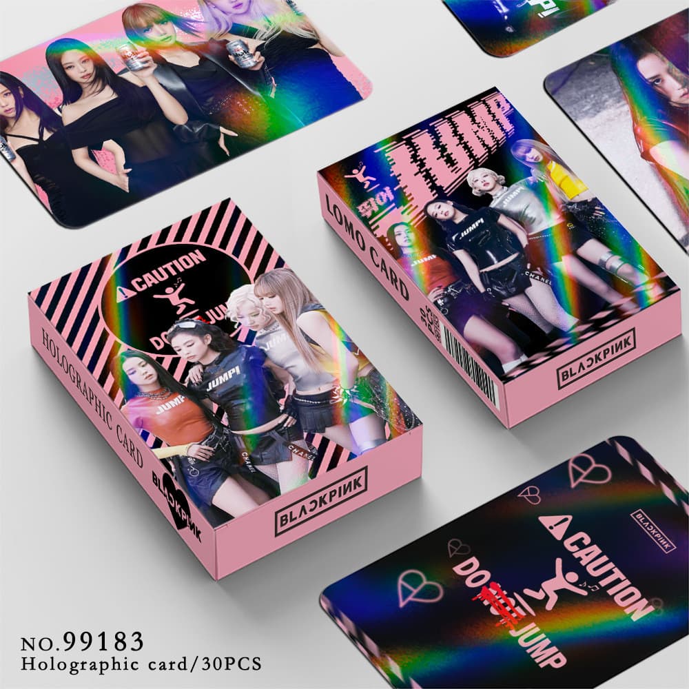30pcs BP JUMP DEADLINE World Tuor Laser Holograma Cartões Lomo JISOO AMORTAGE Álbum JENNIE Ruby BORN PINK Holográfico Ph