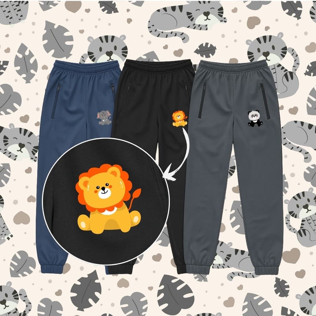 Kit 3 Calça de 2 Ao 16 ANOS SAFARI Infantil Juvenil Criança Bebe Bolso E Ziper Menino Escola Creche