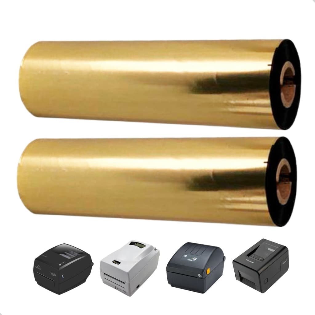 2Un Ribbon Misto 110X74m Preto K115 Impressora Térmica Etiqueta Bopp Couche Zebra Argox Elgin