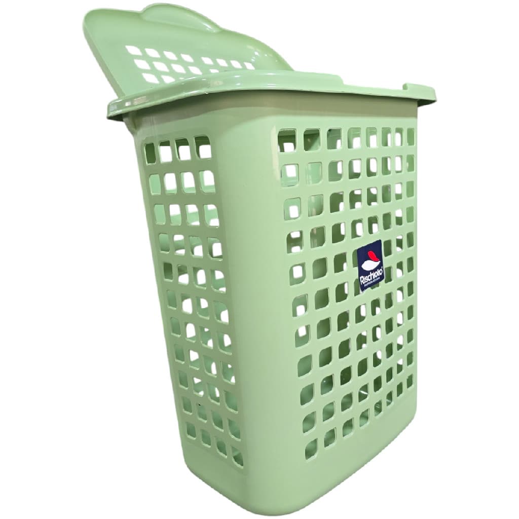 Cesto Retangular Telado 30L Com Tampa Verde Claro Moderno Organização Lar