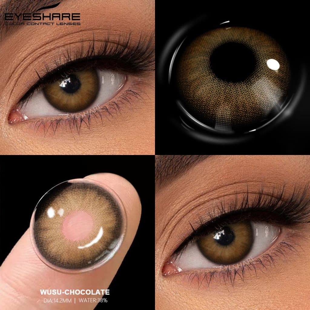 EYESHARE 2pcs Contatos Coloridos Marrom CHOCOLATE Olhos Cosméticos Maquiagem Lentes De Contato Coloridas Naturais
