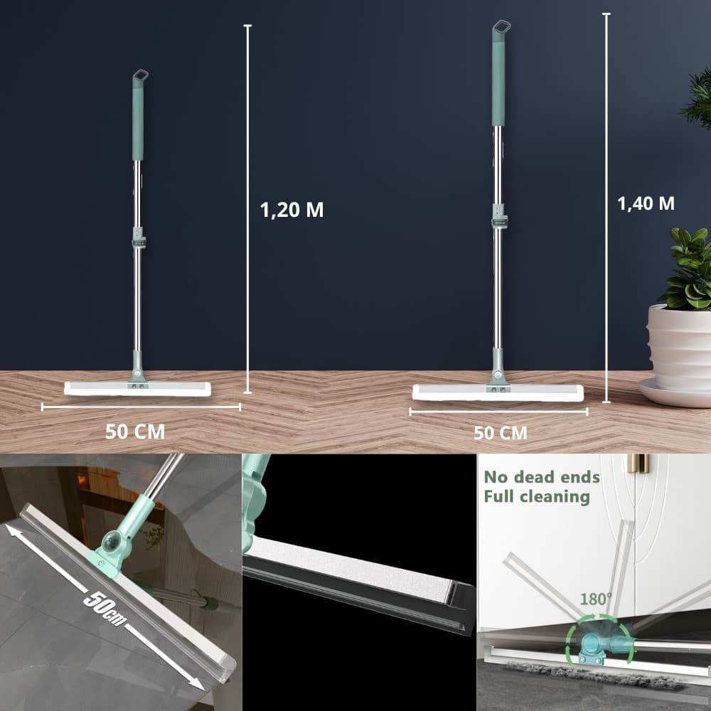 Rodo Limpador de Silicone Mágico 1,20M e 1,40M Multifuncional Água Suspensa para Banheiro Varredor
