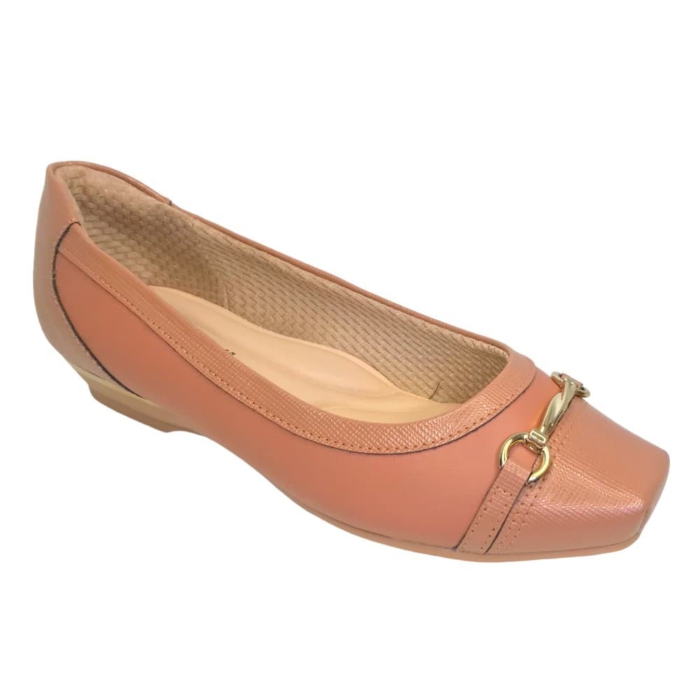Sapato Feminino Piccadilly Max Terracota/Dourado 147297-4