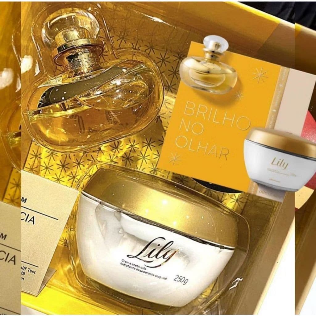 KIT lili creme e perfume 350ml acetinado corpo e mãos hidratante lily lulli