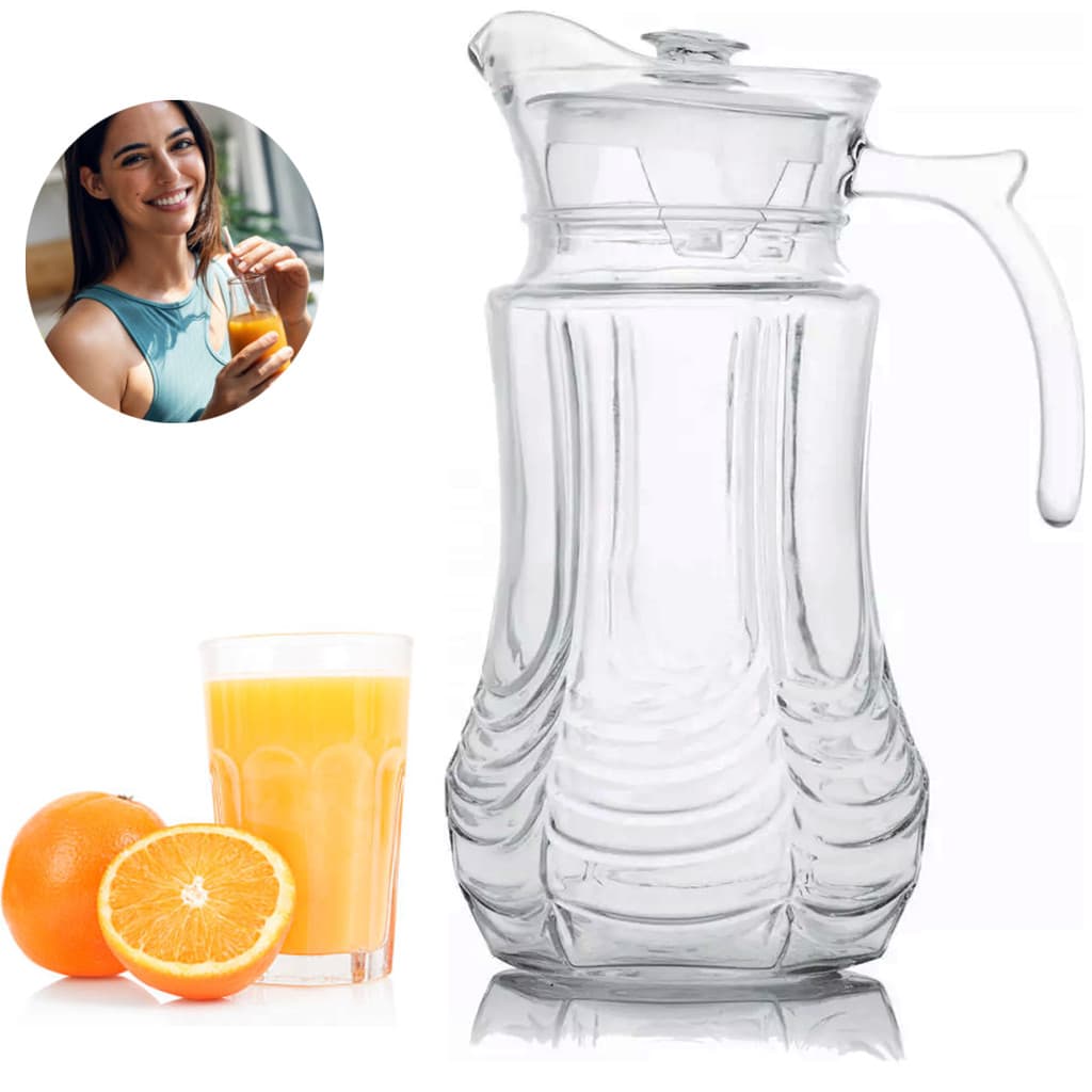 Jarra De Vidro Para Água E Suco Transparente Tampa 1,8L Cold