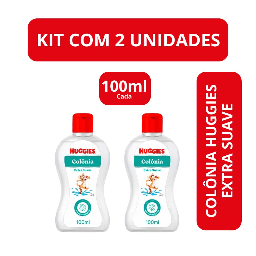 Kit c/2 Colônia Infantil Huggies Extra Suave 100ml