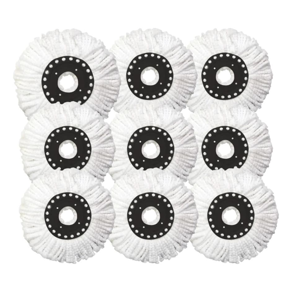 Kit 9 Refil Mop Balde Giratório 360 Microfibra Branco 9 Und