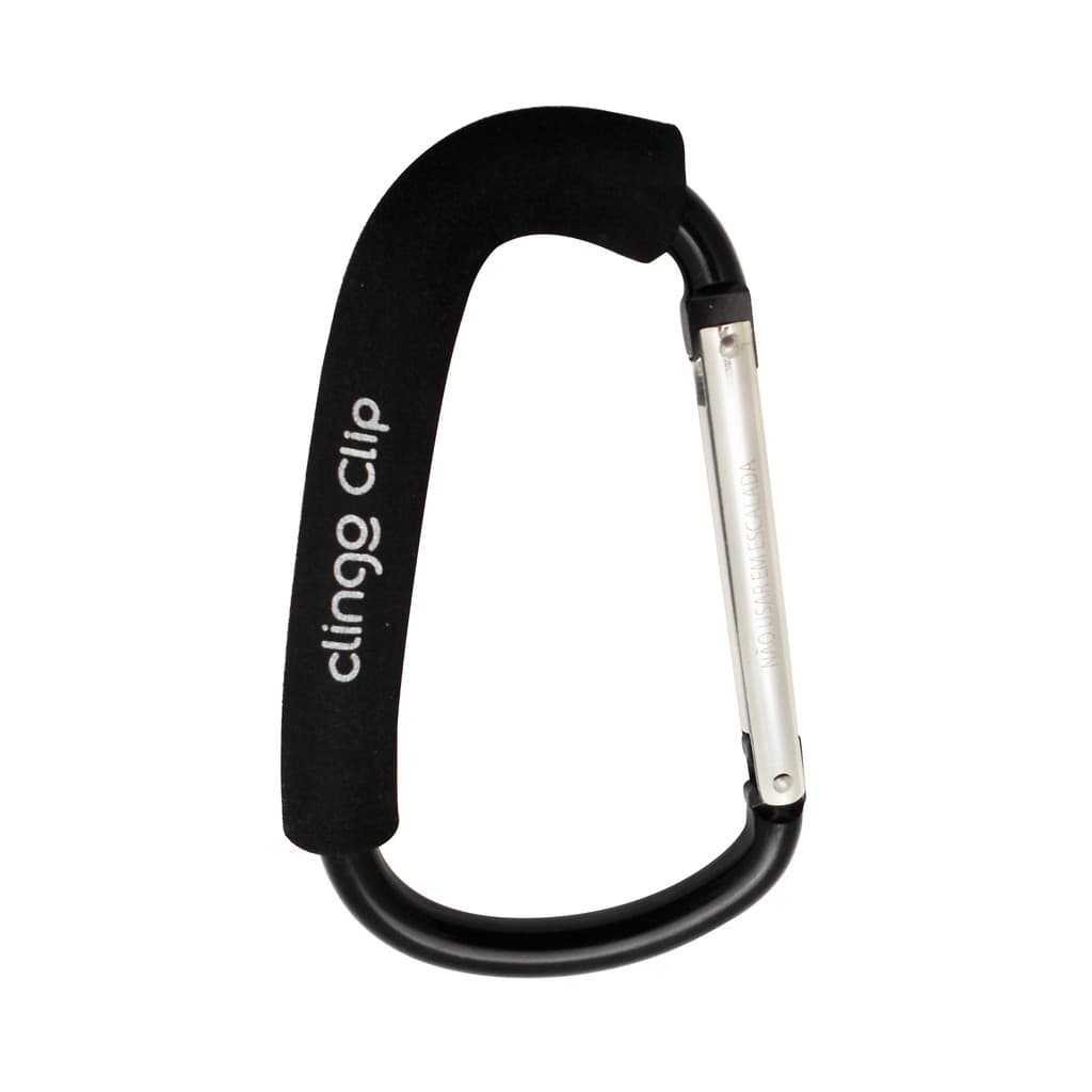 Gancho Mosquetão Clingo para Carrinho de Bebê Preto até 40kg