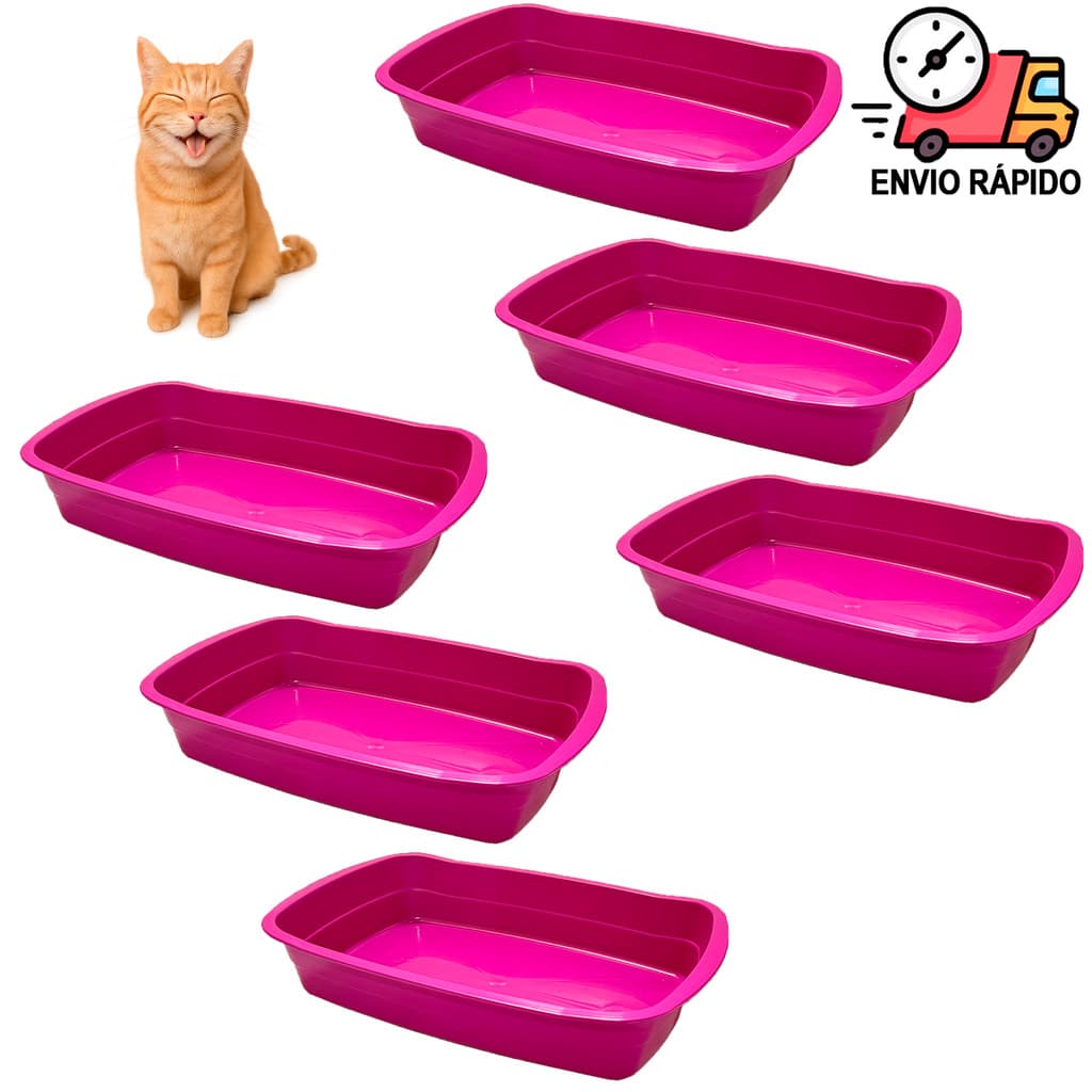 Kit 6 Caixas de Areia Para Gato Atacado Bandeja Higiênica Gatos