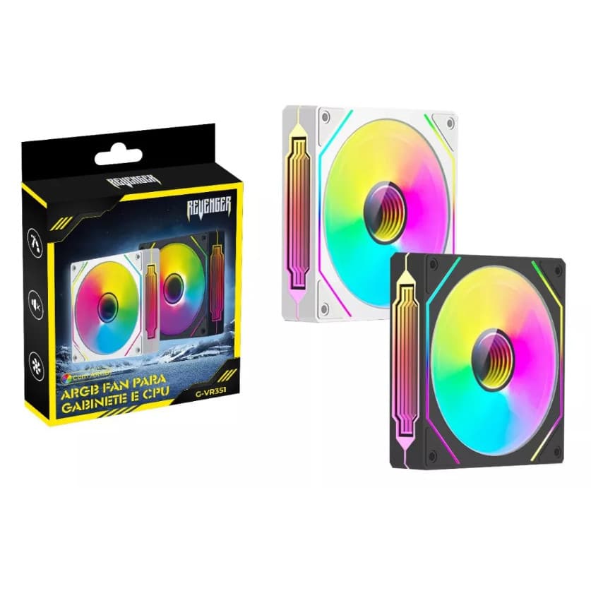Cooler Fan Revenger Branco Argb + Pwm 4 Pinos 1300rpm