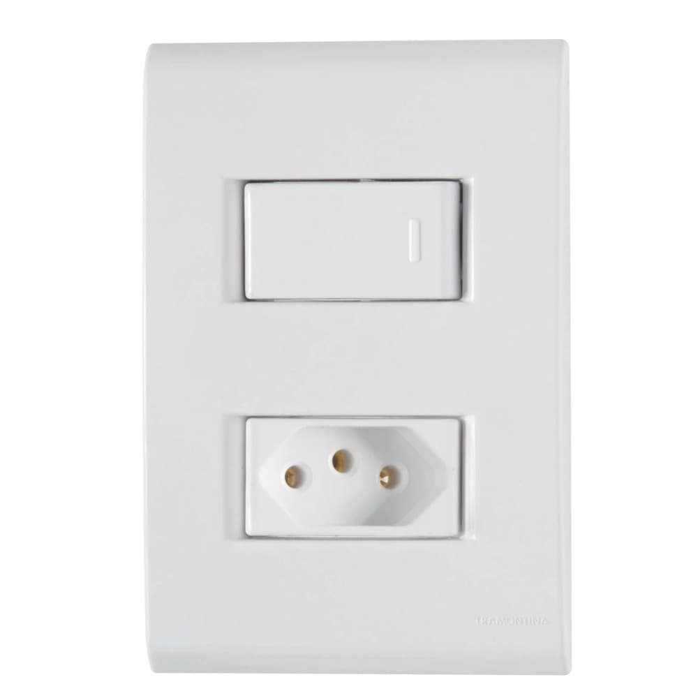 Conjunto 4x2 - interruptor simples + 1 tomada 2P+T 20A 250V~