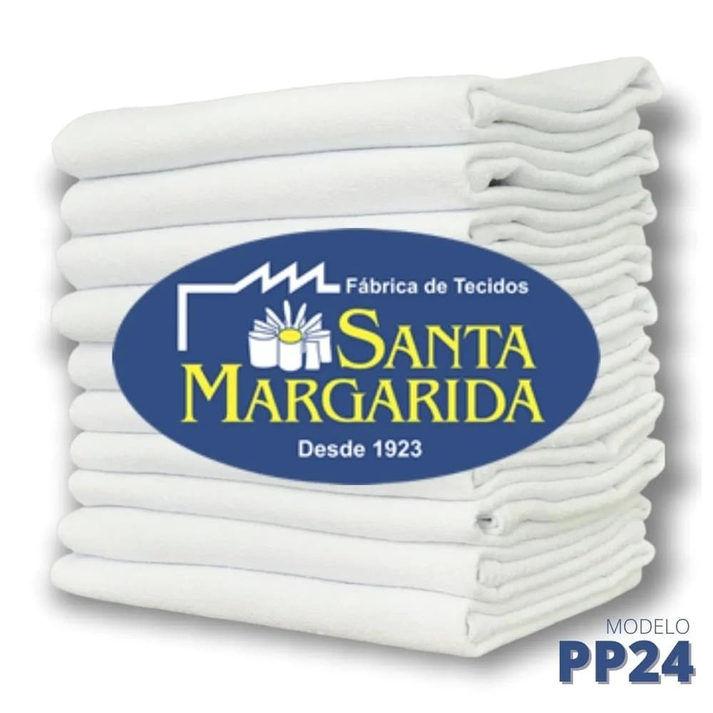 Kit 10 Pano De Prato Branco Liso 41 X 69  SANTA MARGARIDA 10 PEÇAS PP24