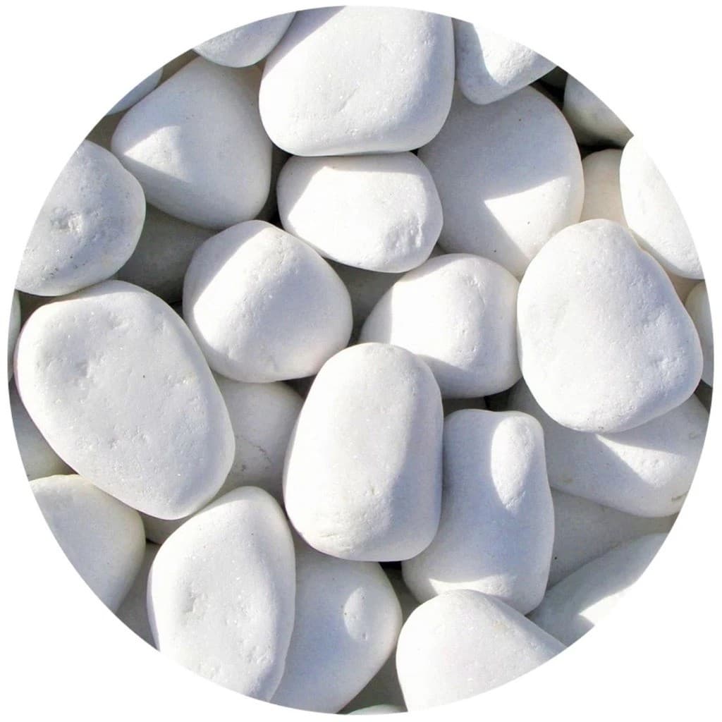 Kit 4 Pacotes De 950g Pedras  Brancas Seixo Decoração Para Vasos Jardins Enfeite