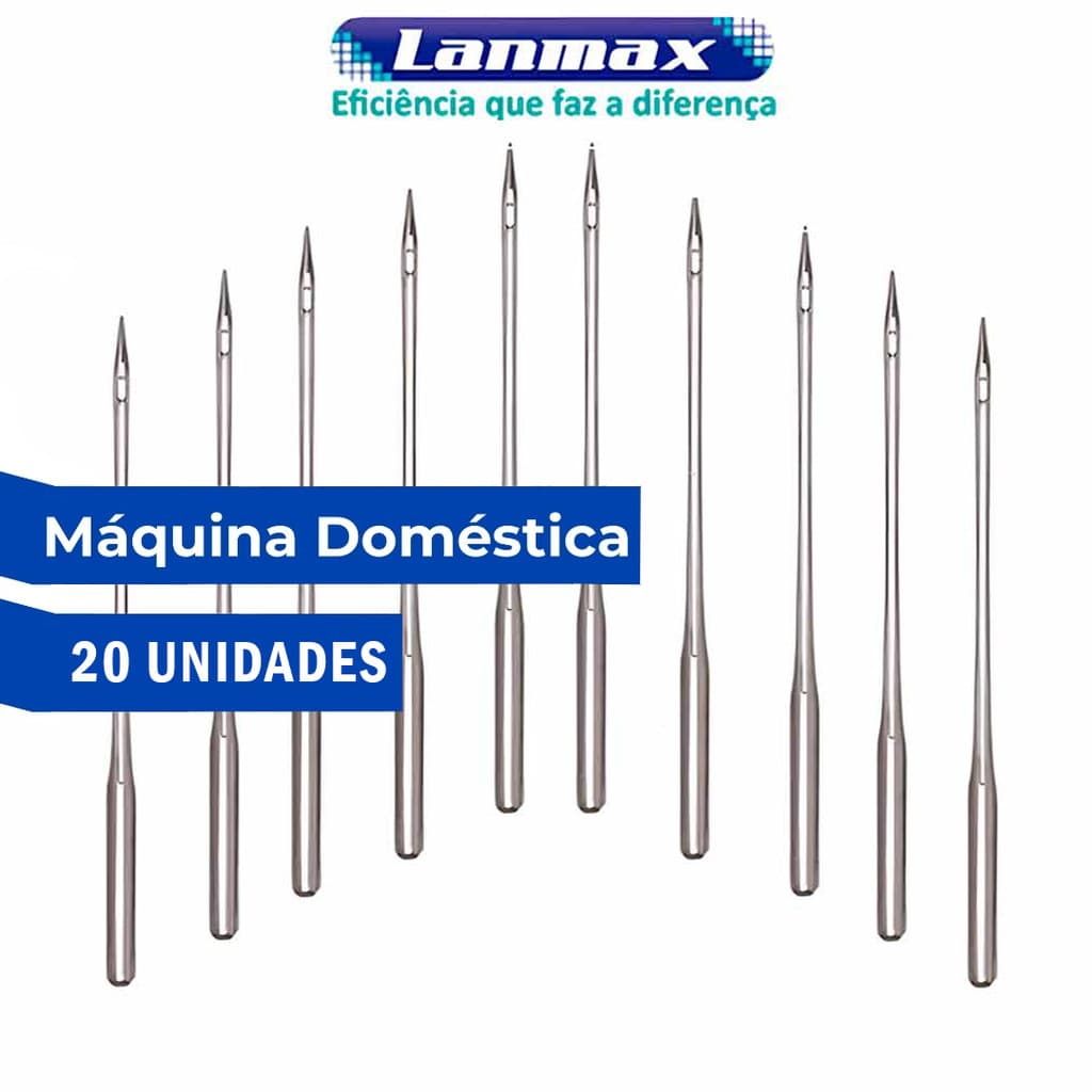 20 Agulha Maquina Costura Domestica Singer Elgin Pretinha