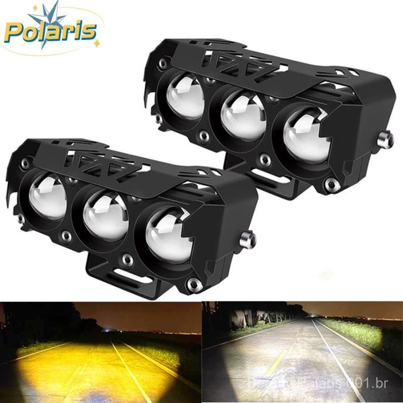 Holofote LED Hi/Low Beam para Carros, Trucks, SUV e UTV 12V/24V com Lente de Direção e Lâmpadas de Nevoeiro
