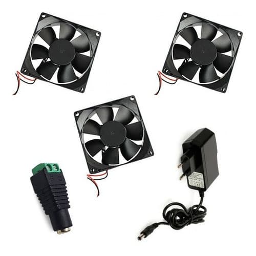 Kit Resfriamento Fonte 12v + Fan 80mm + Conector Fêmea P4