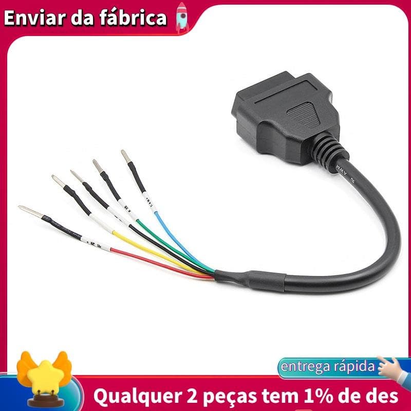 16 Pinos OBD OBD2 Fêmea K Linha Pode Jumper Testador Conector Cabo De Extensão De Diagnóstico Do Carro Trança