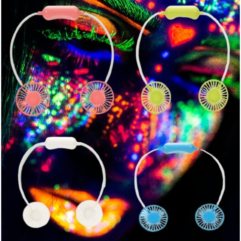 Ventilador Portátil Pescoço Recarregável 3 Velocidades p/ Esporte Escritório Casa  Usb