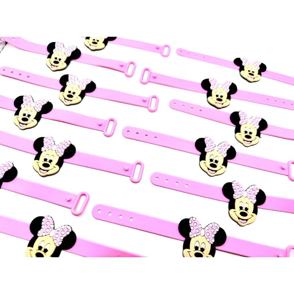 Minnie Pulseira 10un Tema Disney Pulseirinha Princesa Mimo Festa
