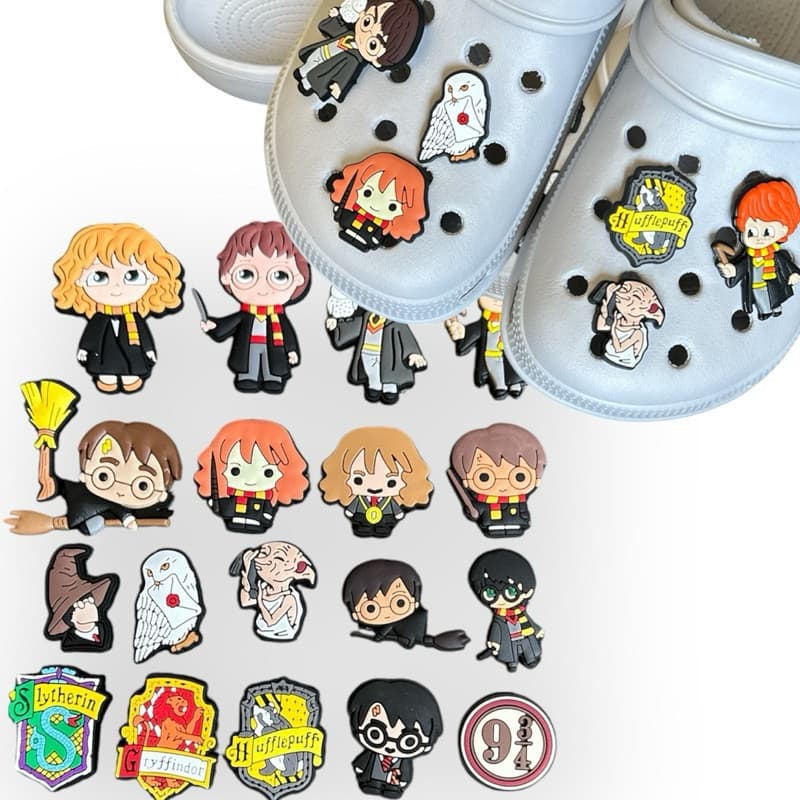 Pins Botons Harry Poter  Peças Variadas Uso enfeite Lindo Sapato Varinha Rony Hermione 6unidades