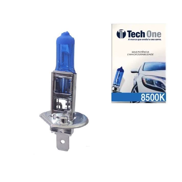 KIT 2 LAMPADA SUPERBRANCA 12V TECHONE CAIXINHA 8500K H1 55W