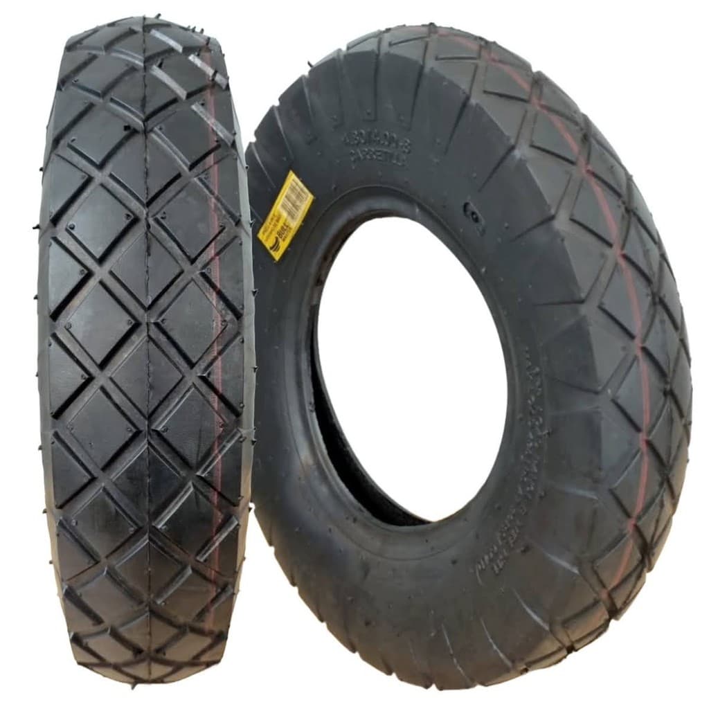Par Pneus 4.00/4.80-8 P/carrinho Carga 6 Lonas Reforçado
