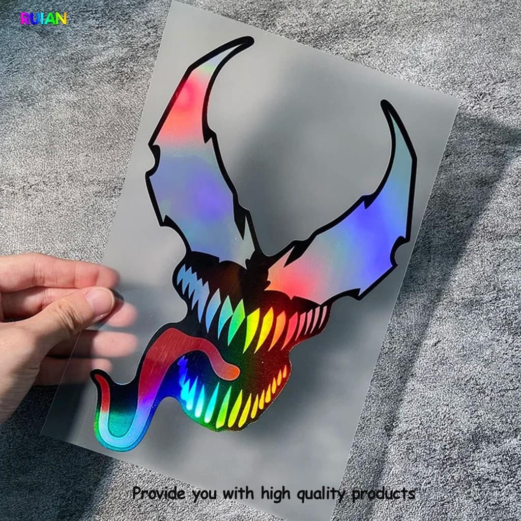 Decalques Refletivos A Laser Coloridos Anime Venom Para Motocicleta Tanque De Gás Fender Carenagem Modificação Scooter C