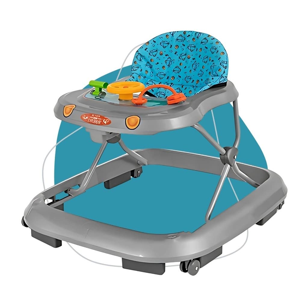 Andador Infantil Andajar C/som Bebê Acqua Cinza Tutti Baby