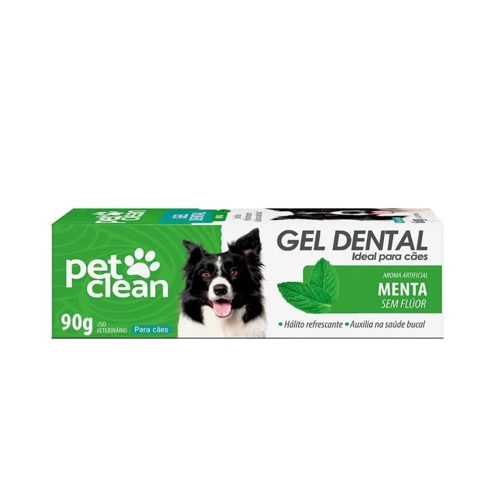 Gel Dental Menta 90 g Hálito Refrescante - Pet Clean
