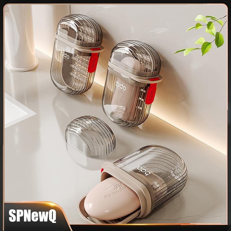 Kit 2Saboneteira Para Viagem Com Estojo Dupla Drenagem Encaixe Firme Compacta À Prova De Vazamento