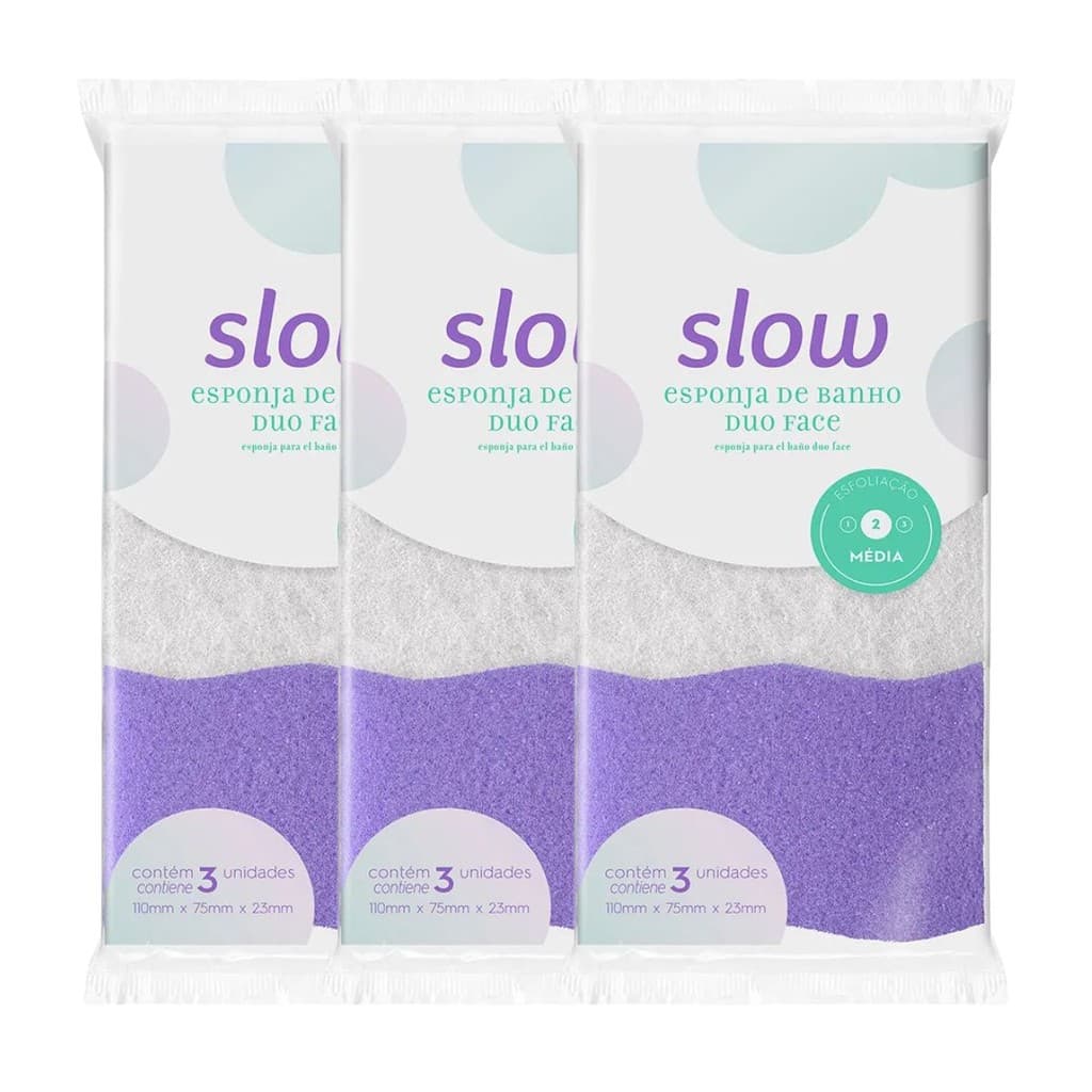 Conjunto 9 Esponjas De Banho Esfoliante Duo Face Slow