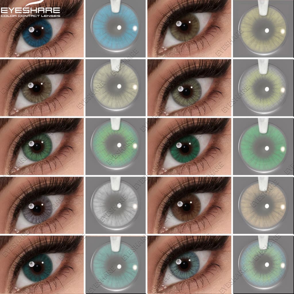 EYESHARE 1 Par De Lentes De Contato De Cor Natural Para Olhos , Verdes , Cosméticos Coloridas Azuis Cosméticas Cinza Anu