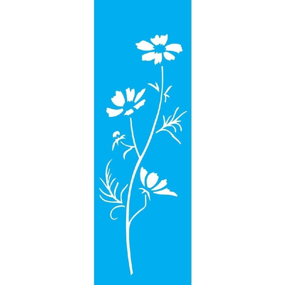 Stencil Opa 10 x 30 cm - Flor Cosmos - 1719