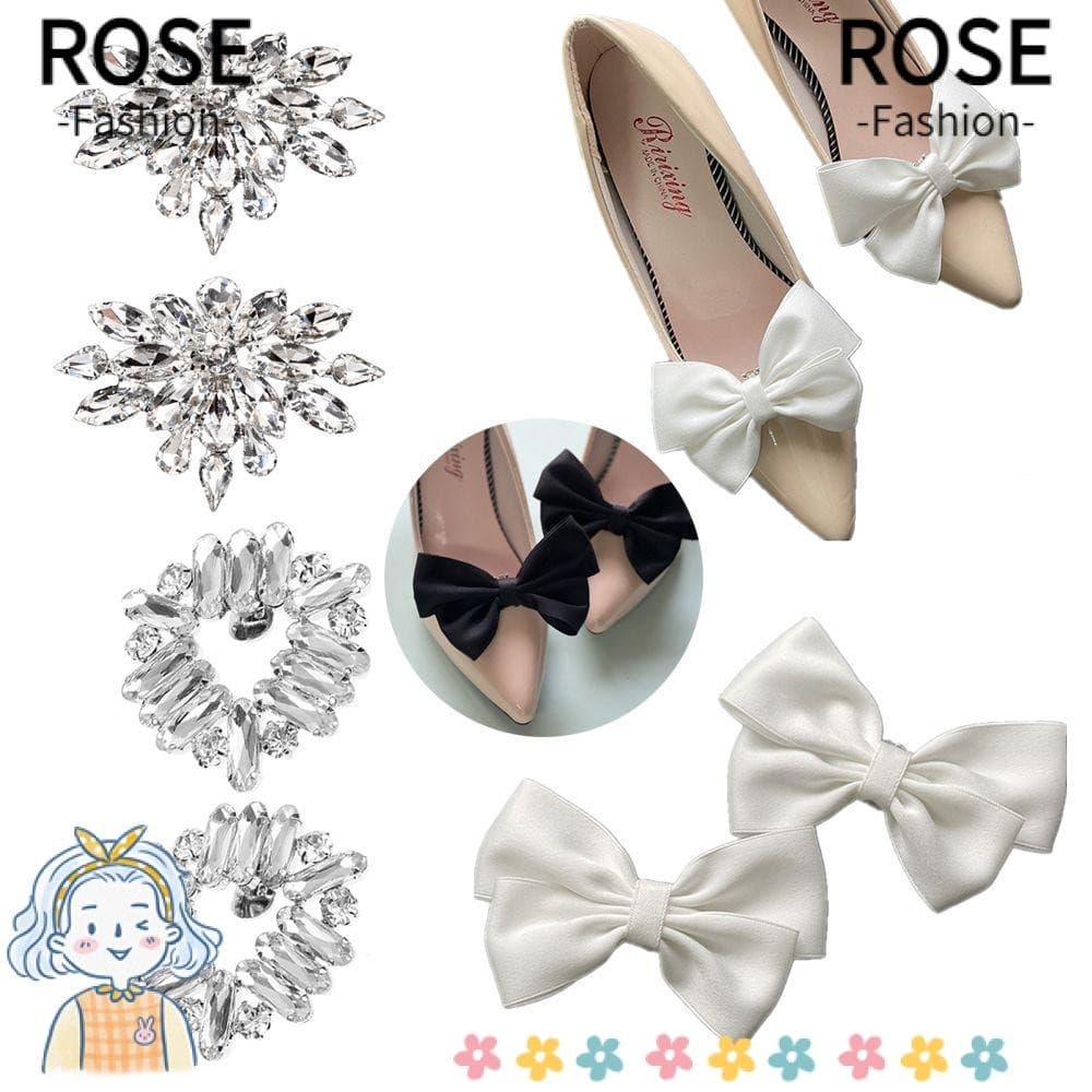 ROSEGOODS 2 Pcs Decorações De Sapatos Noiva Clipes Decorativos Brilhantes Acessórios Para Flor De Seda