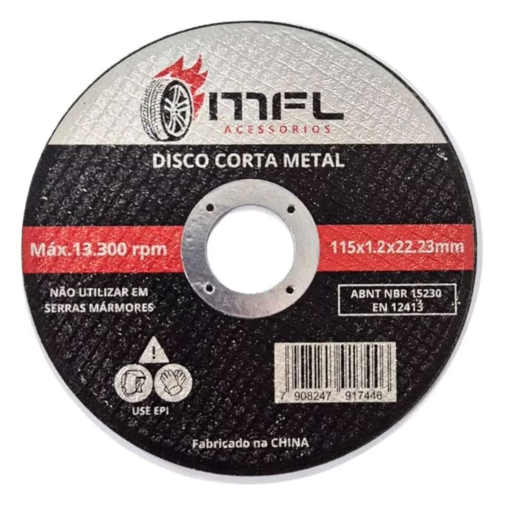 KIT 10 DISCO FINO DE CORTE METAIS 4.1/2 115MM ESMERILHADEIRA