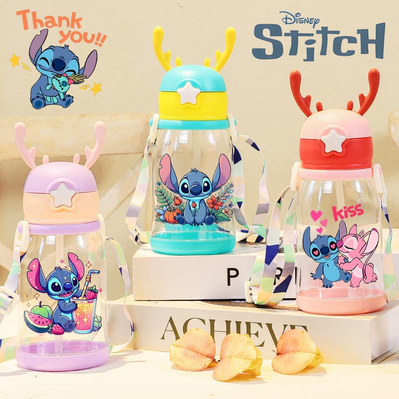 Garrafa Unick De Alce Água Infantil Criança Portátil Com Canudo Desenho Multicolorido