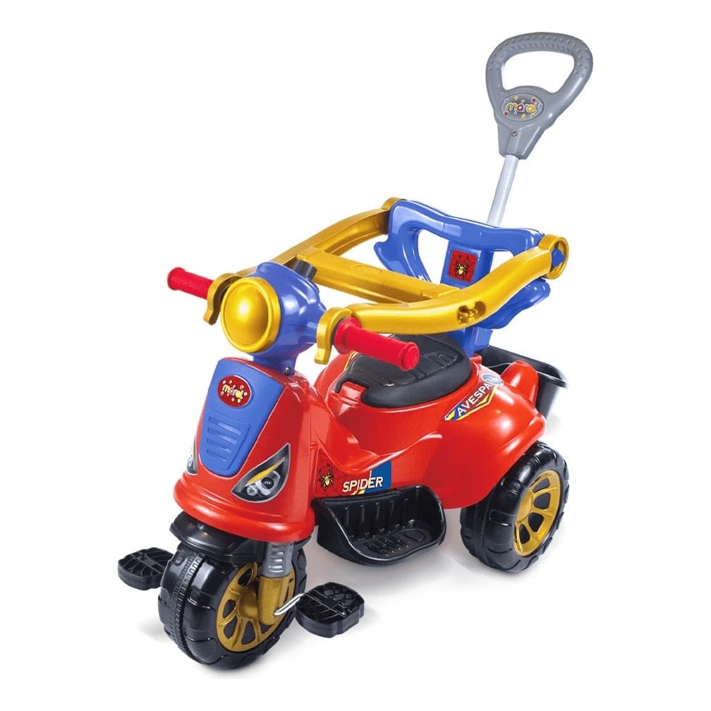 Triciclo Infantil De Pedal 2 Em 1 Motoca Avespa Spider Maral