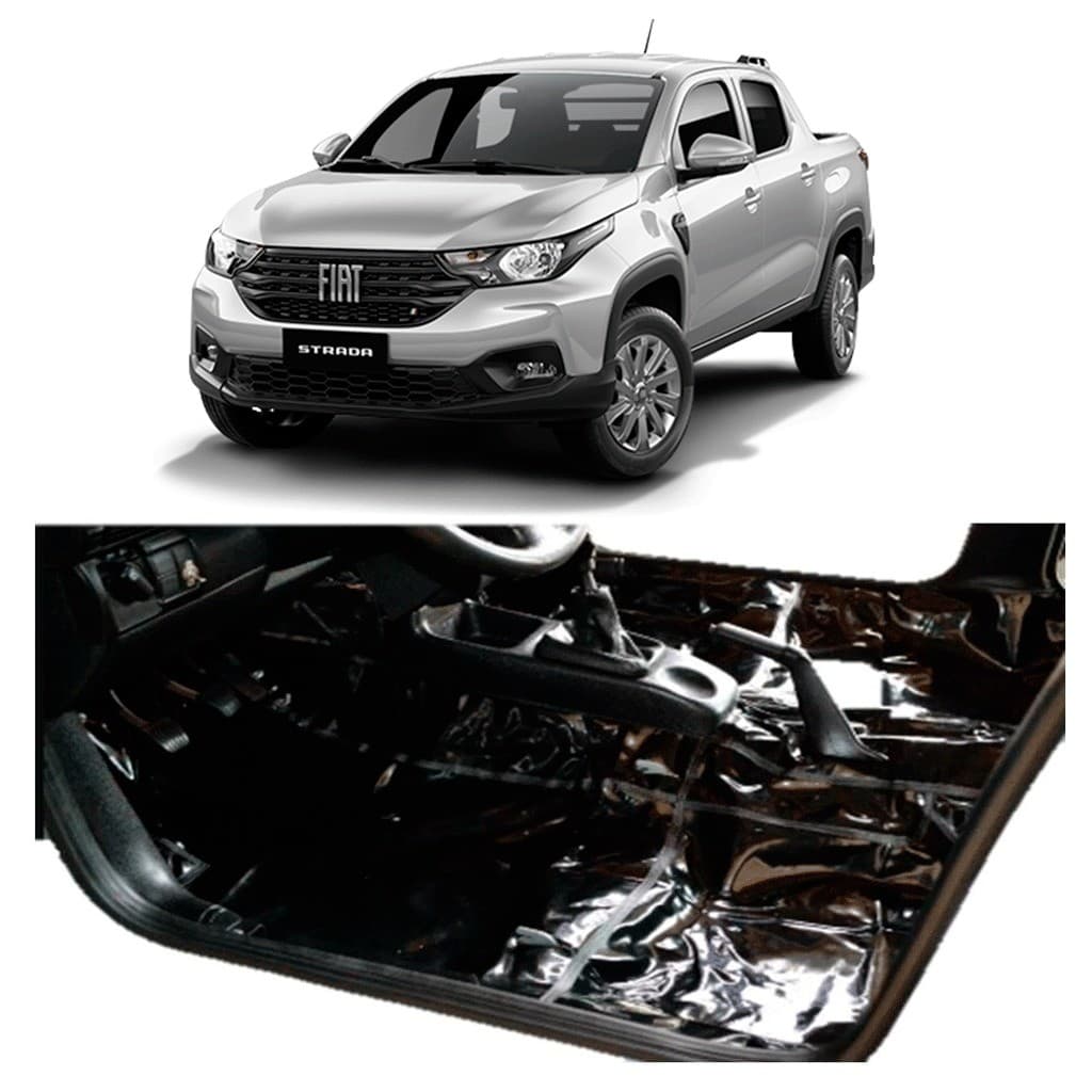 TAPETE VINIL ASSOALHO FIAT STRADA DUPLA NOVA 2021/2025 PRETO