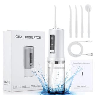 Irrigador Oral Fio Dental 220ml Recarregável Portatil 3 Modos Bucal 4 Bicos