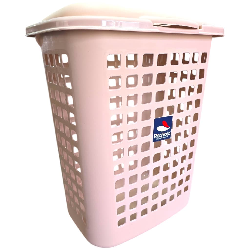 Cesto Telado 30L Rosa Claro Tampa Retangular Organização Lar