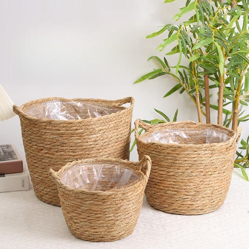 Cesta Plantador Tecida Á Mão Para Interior Cesta Plantador Cesta Tecida Á Mão