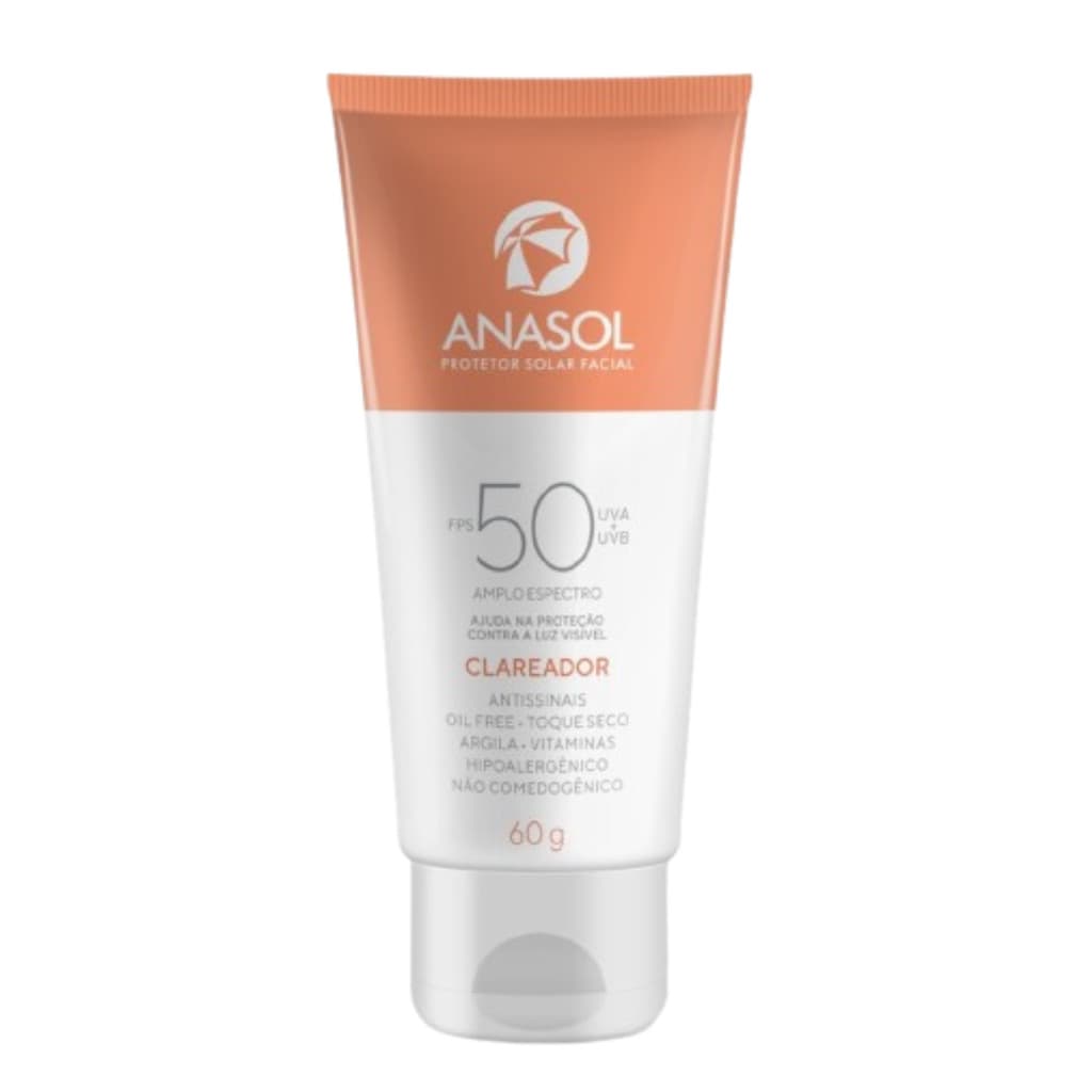 Protetor Facial Anasol FPS 50 Clareador Vegano 60GR